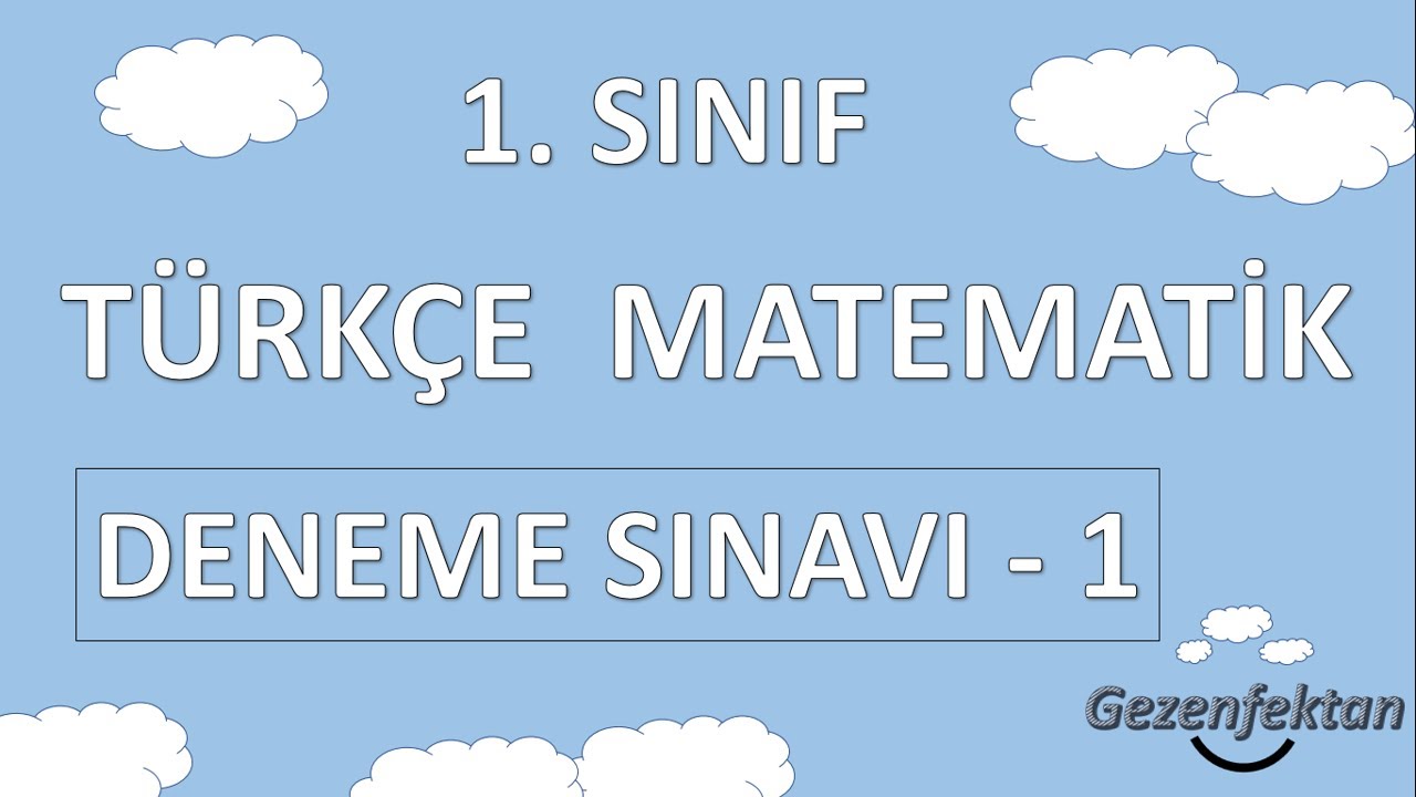 1. Sınıf T&uuml;rk&ccedil;e Matematik Deneme Sınavı - 1