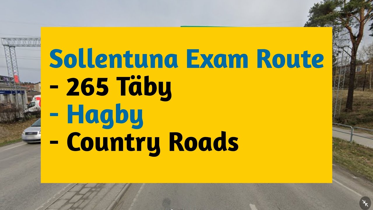 Sollentuna Exam Route Täby, Hagby-Körkort, Förarprov, teoriprov, körprov, Sweden Driving Licence