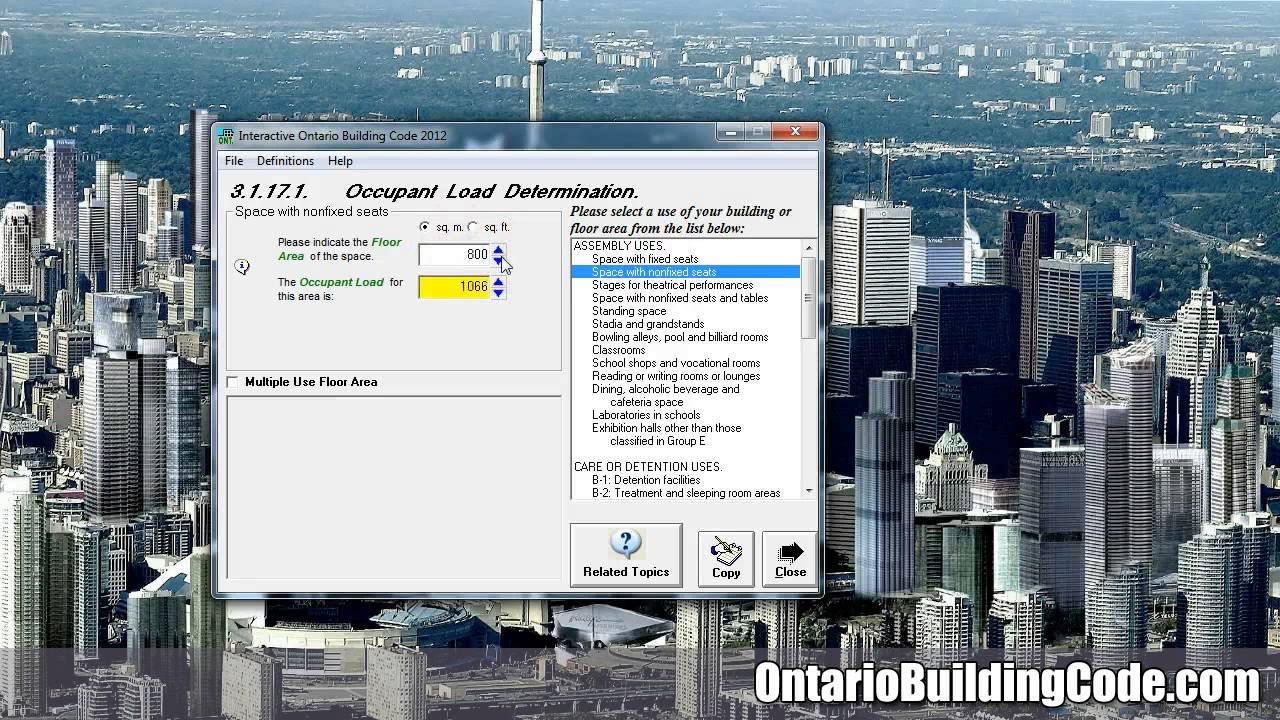 Ontario Building Code Occupant Load