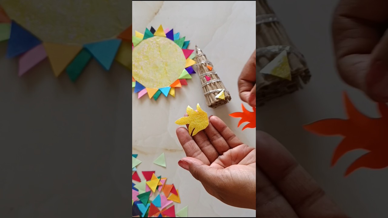 Holika Dahan Craft Holi Craft Idea #youtubeshorts #shortvideo #holispecial #holidahan#happyholi