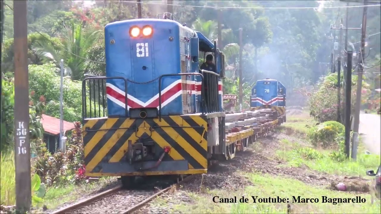 Tren de carga del INCOFER subiendo Pacuarito, Siquirres en el caribe costarricense