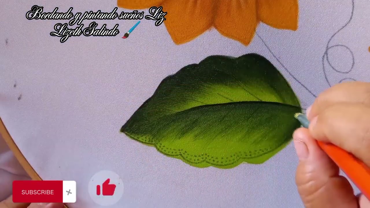 Hoja 🍃pintada en tela paso a paso 🖌️🎨Como pintar hojas con pintura textil fácil