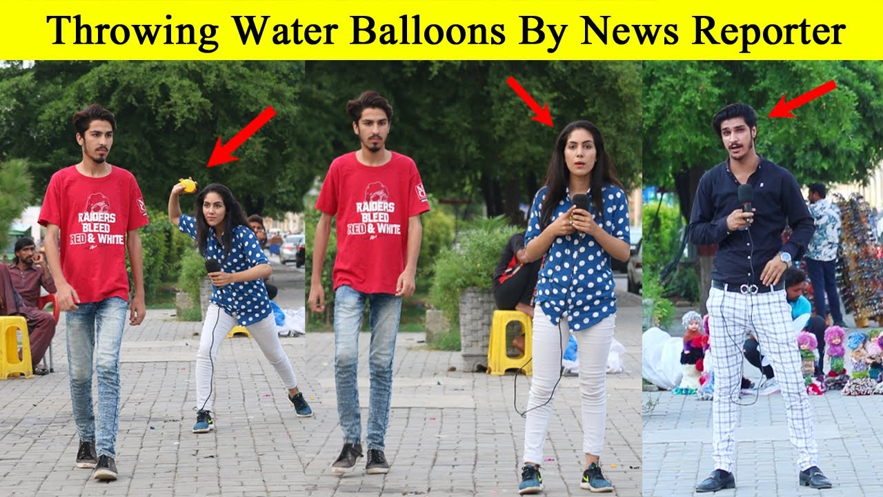 Throwing Water Balloons By News Reporter | Throwing Water Balloons Prank |Part 5
