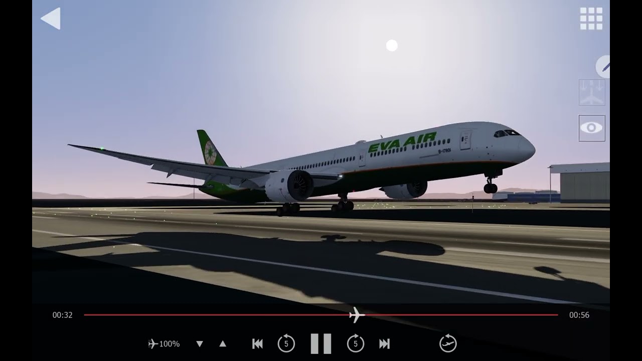 Eva Airways 787-10 landing Kansai