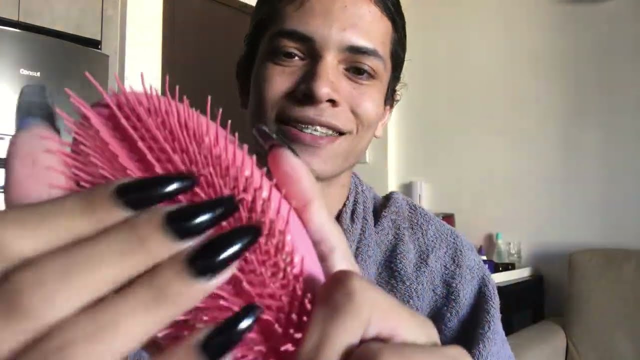ASMR fazendo hidratação no meu cabelo