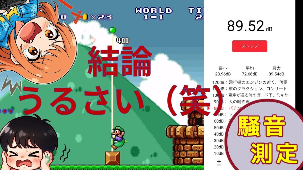 「健康被害以上w」騒音＆チビ縛り夫婦実況【スーパーマリオブラザーズ3】ワールド1