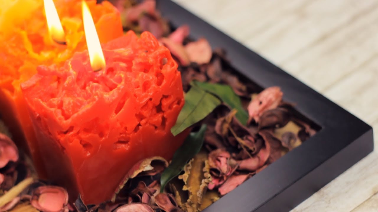 DIY Kerzen Selber Machen mit Eis f&uuml;r den Herbst