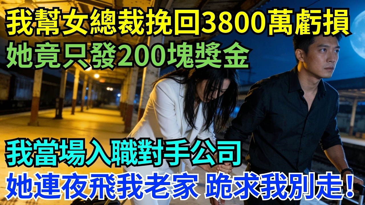 我幫女總裁扭轉3800萬虧損，她卻只發200元獎金！我二話不說加入競爭對手，她當晚連夜飛到我家鄉，低聲下氣懇求：別走，公司不能沒有你…#為人處世#生活經驗#職場#爽文