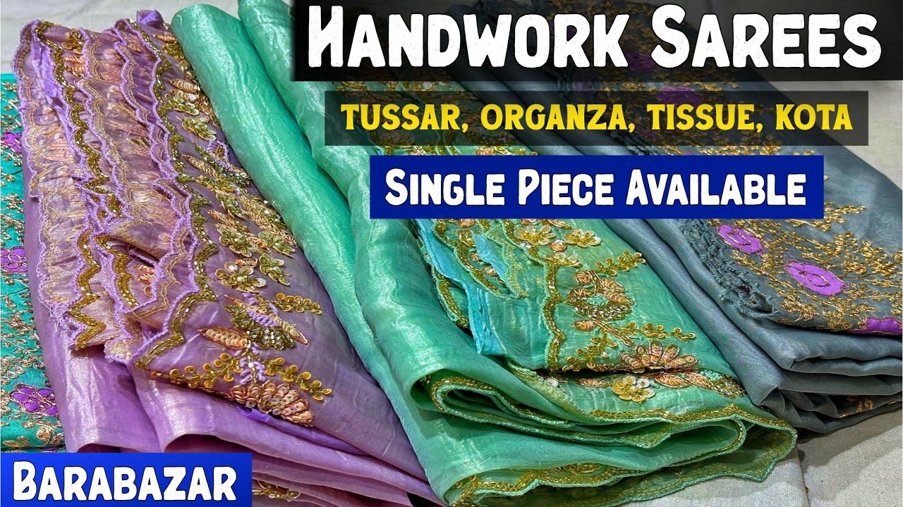 Kolkata Handwork & Hand Embroidery Saree Manufacturer/Barabazar Saree Wholesaler - Shyam Collection