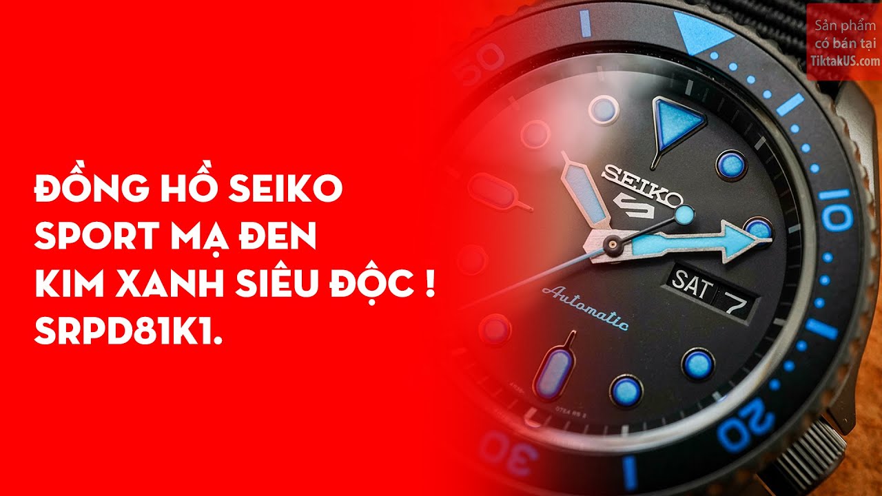 Đồng hồ lặn Seiko 5 sport mới mạ đen nh&aacute;m cực đẹp chống nước 100m dạ quang si&ecirc;u s&aacute;ng.