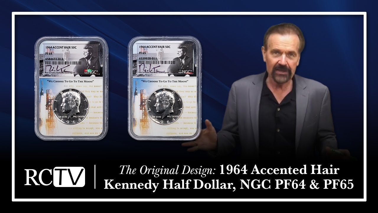 The Original Design: 1964 Accented Hair Kennedy Half Dollar, NGC PF64 & PF65