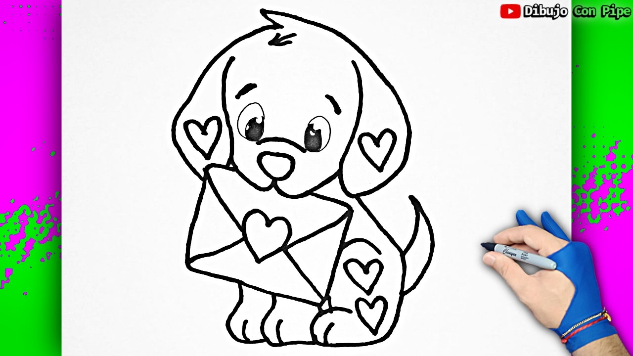 Dibuja Un Lindo Perro De San Valentín 🐶✏️ Dibujos Para Niños