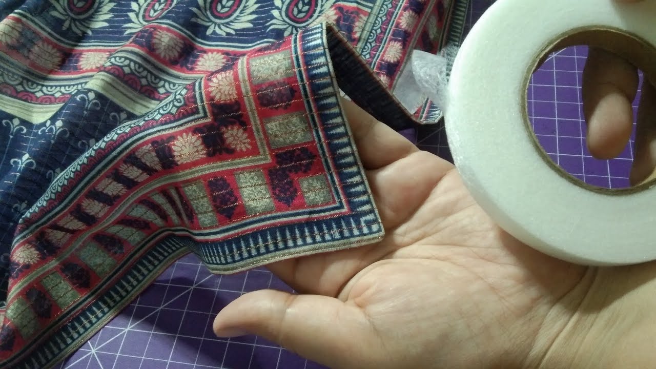 Dupatta sides ko double sided fusing sy finish krna || easy sewing tips 