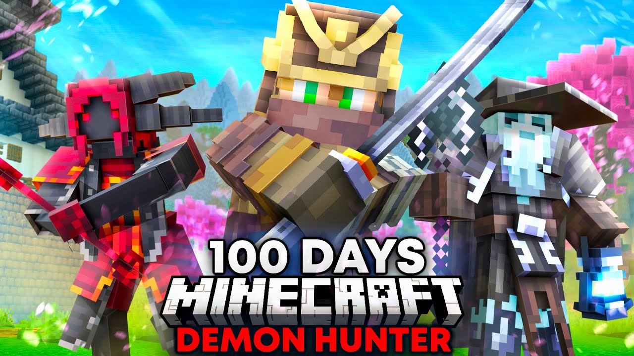 I Survived 100 Days as a DEMON HUNTER in Minecraft