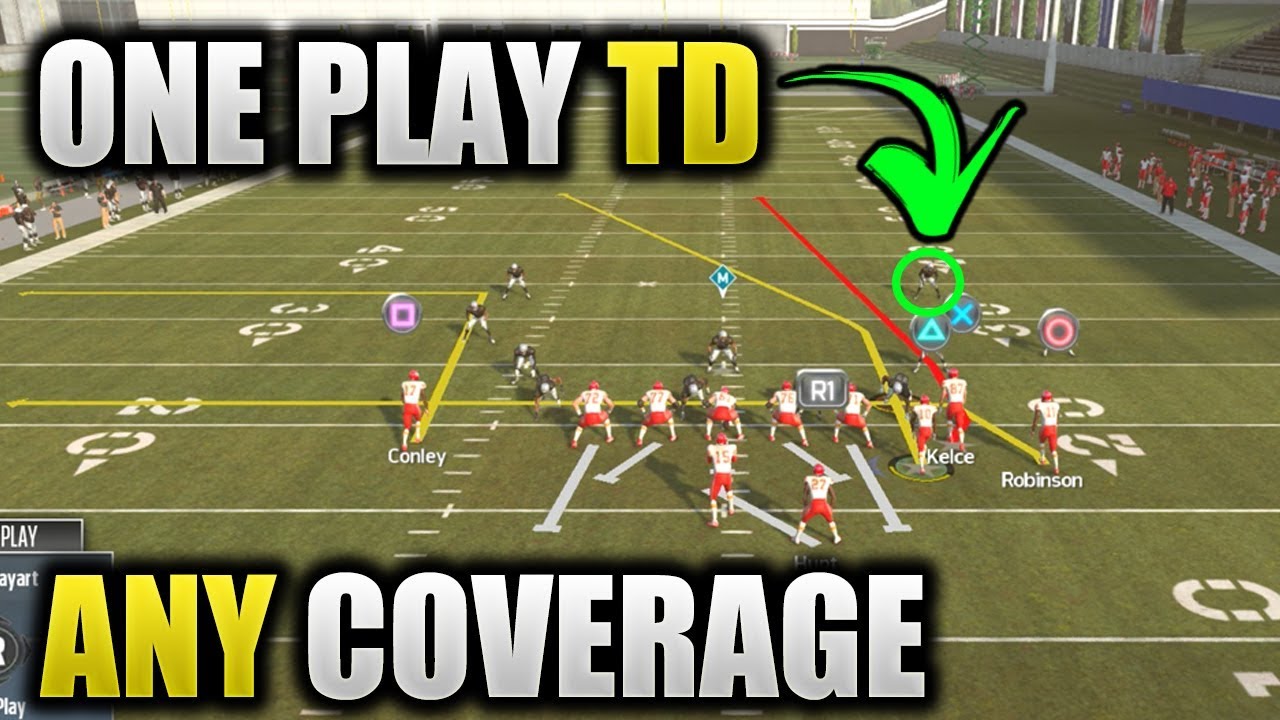 EASY ONE PLAY TD BEATS ANY COVERAGE | COVER 2 3 4 0 1 BEATER | Madden 19 Tips - 99 Yard TD