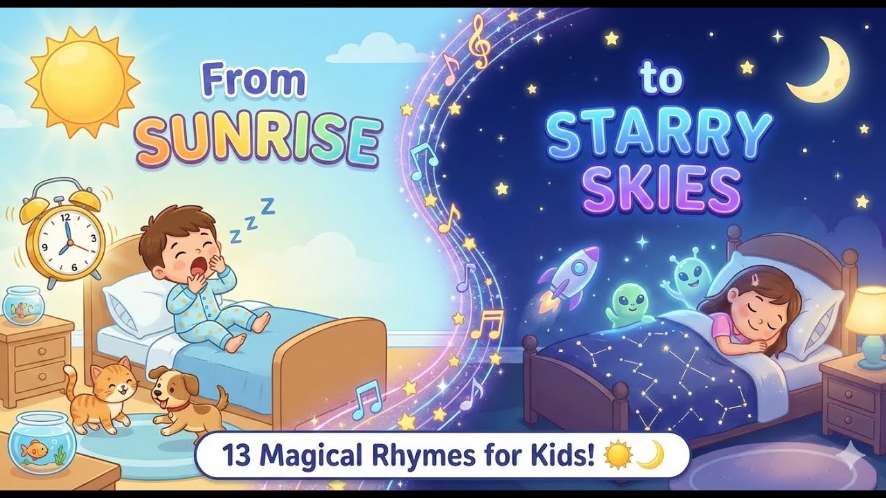 From Sunrise to Starry Skies: 13 Magical Rhymes for Kids ☀️🌙- Top 13 Nursery Rhymes