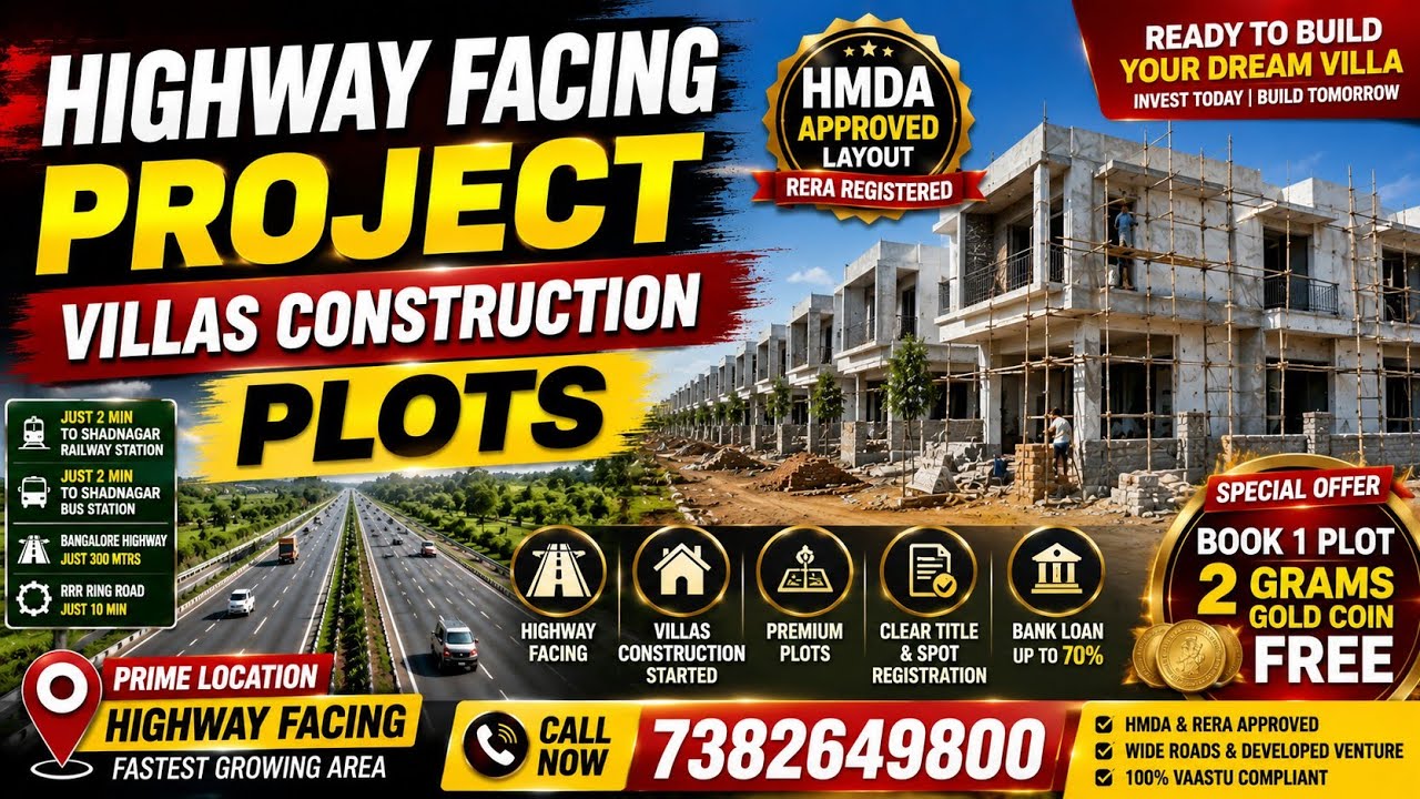 Highway Facing and HMDA Approved plots in ShadNagar, Hyderabad - GreenPlanet From Green Blocks