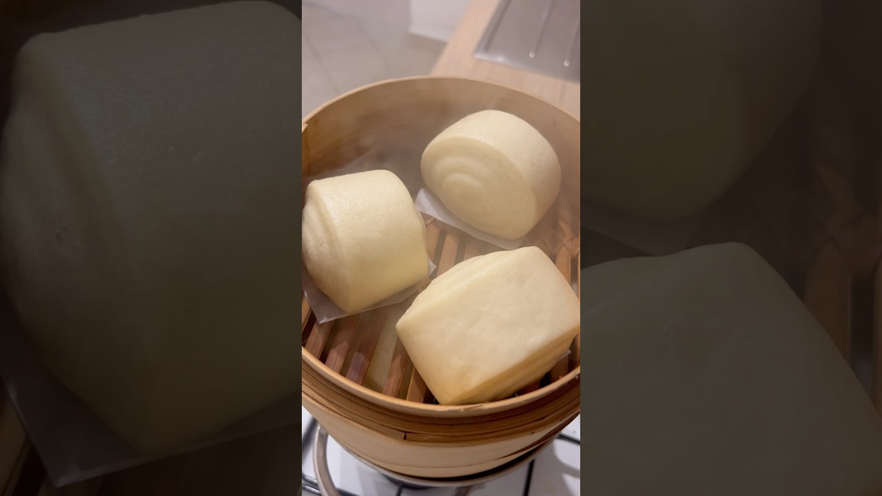 Chinese Steamed Buns (Mantou) 🥢 #chinesefood #steamedbuns #mantou #饅頭 #vegan
