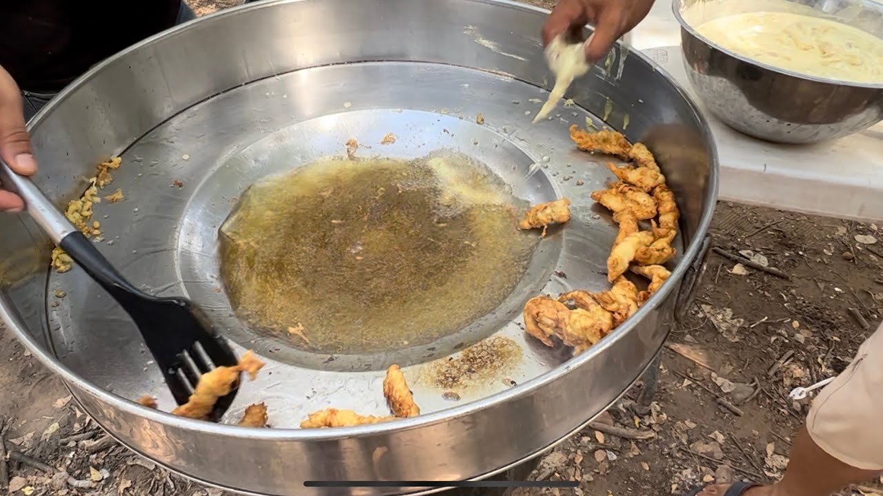 Hoy fue filete capeado de pescado en el río