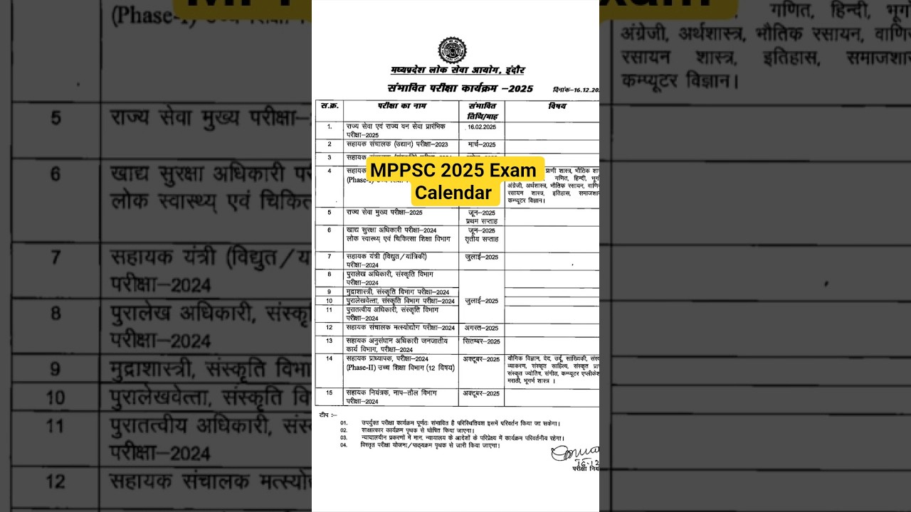 MPPSC_2025 Exam_Calender#MPPSC_2025 Exam_Calender#MPPSC Assistant Professor 2025 Exam date#mppsc2025