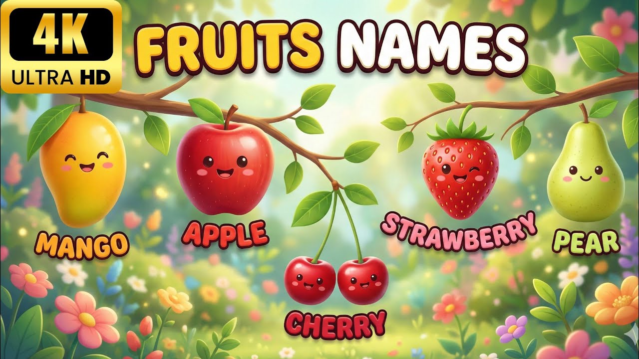 Fruits Names in English | Learn Fruits Names with Pictures | Kids Learning Video