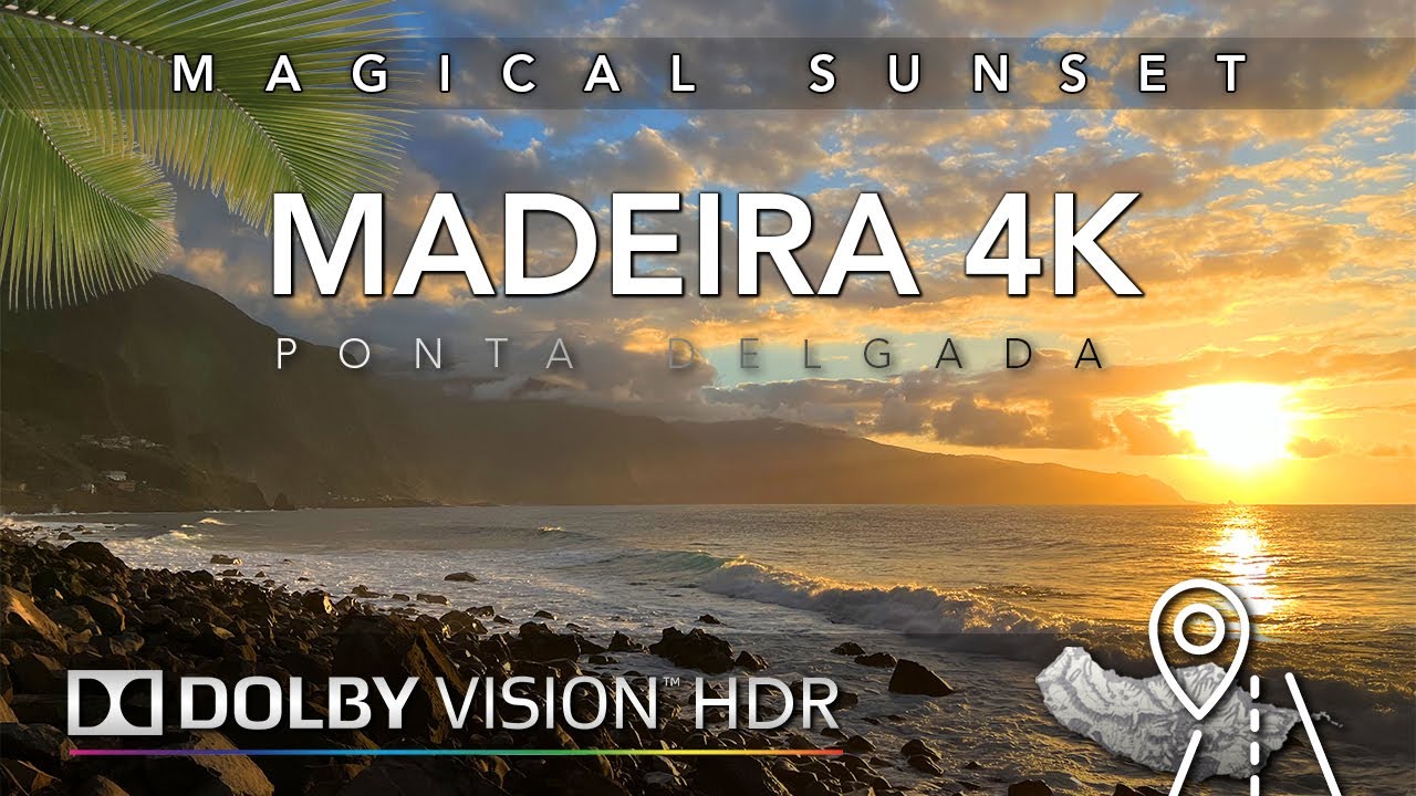 экскурсия по Мадейре 4K: закат в Понта-Делгада - виртуальная прогулка по северному побережью