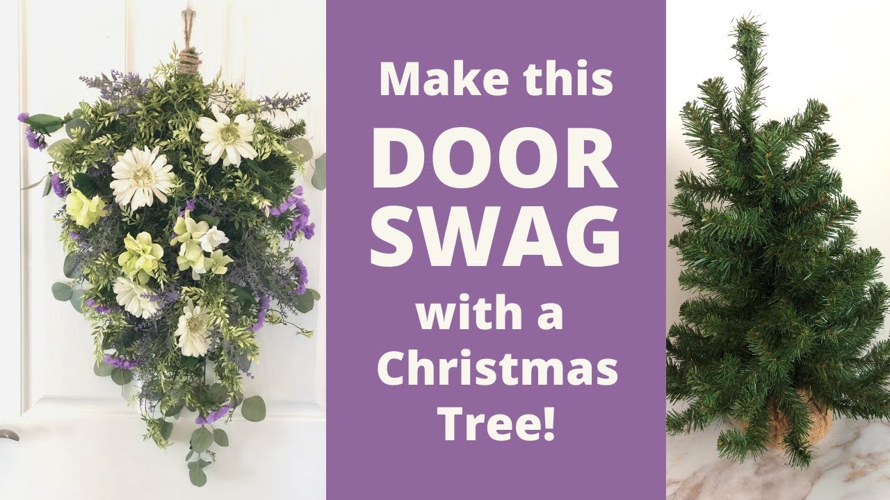 Designer Wreath Look for Less using a Christmas Tree | High End Look on a Budget | Easy Door Decor
