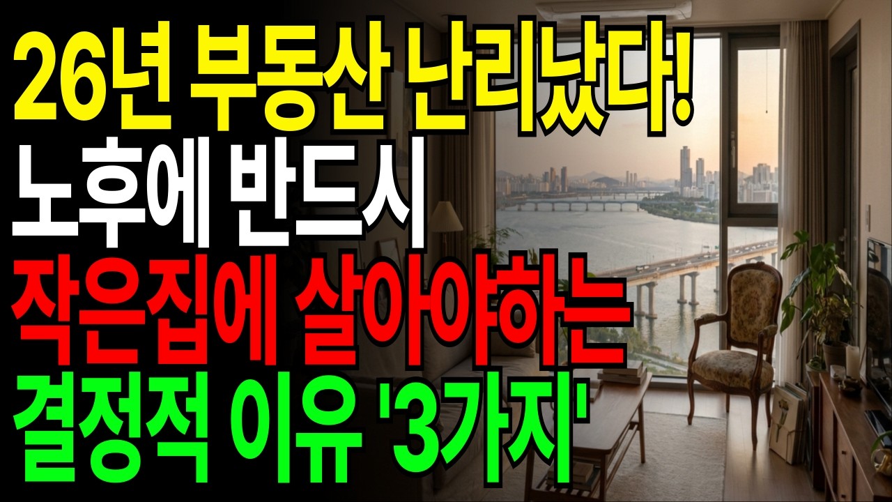 노후엔 반드시 작은 집에 살아야 하는 결정적 이유 3가지 | 2026 최신 정책 완벽 반영 | 나이 들어 살기 좋은 곳 1위의 비밀