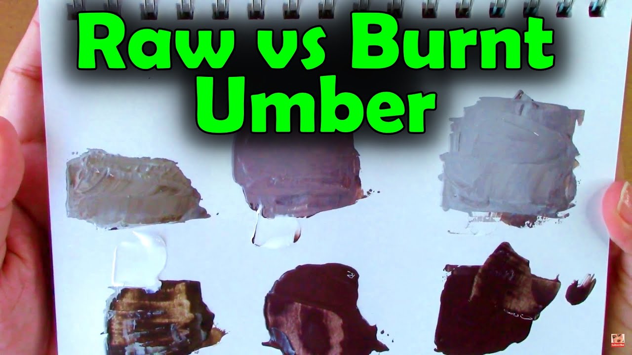 Raw umber vs Burnt umber vs Vandike brown color chart - Art painting tutorial