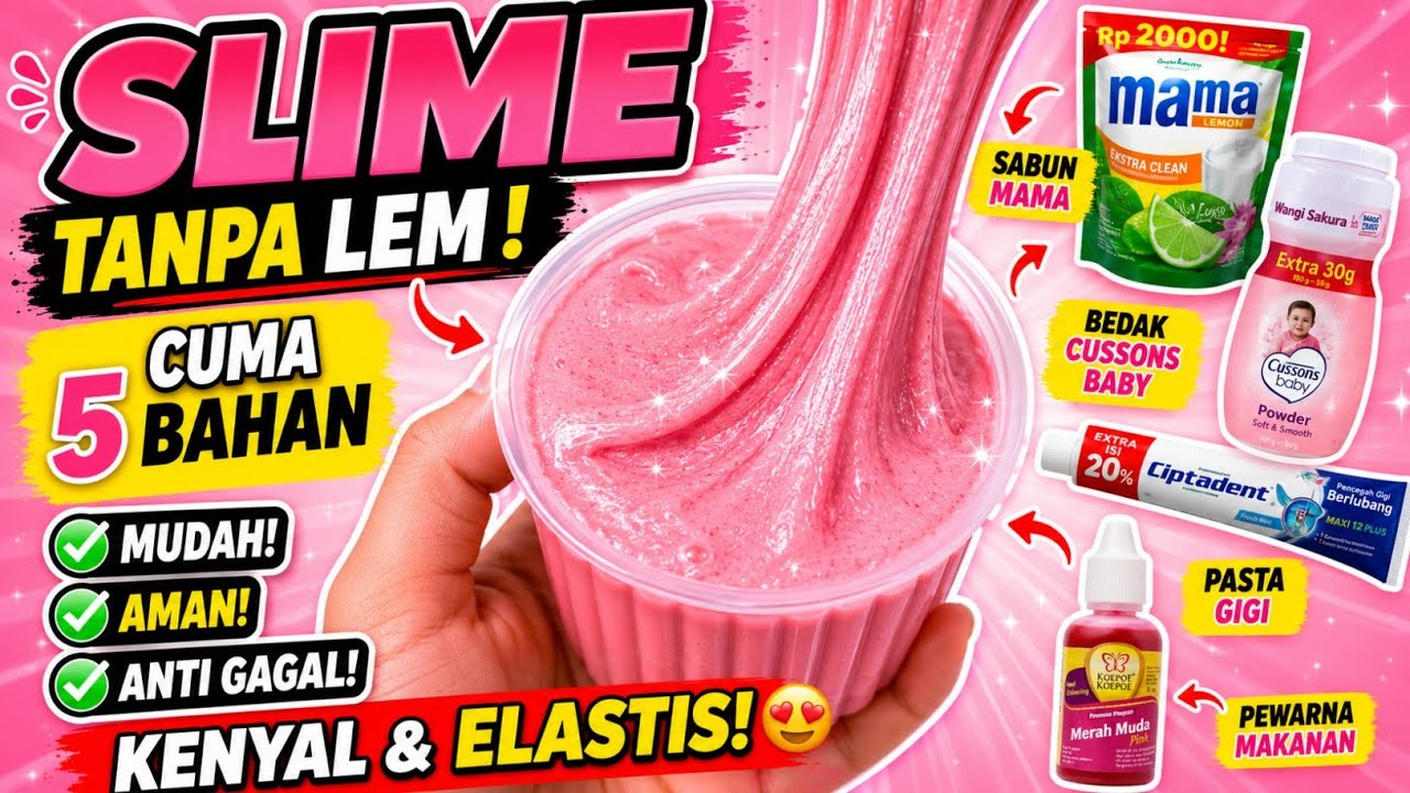 Cara Membuat Slime dari Bedak dan Pasta Gigi! Super Mudah & Tanpa Lem