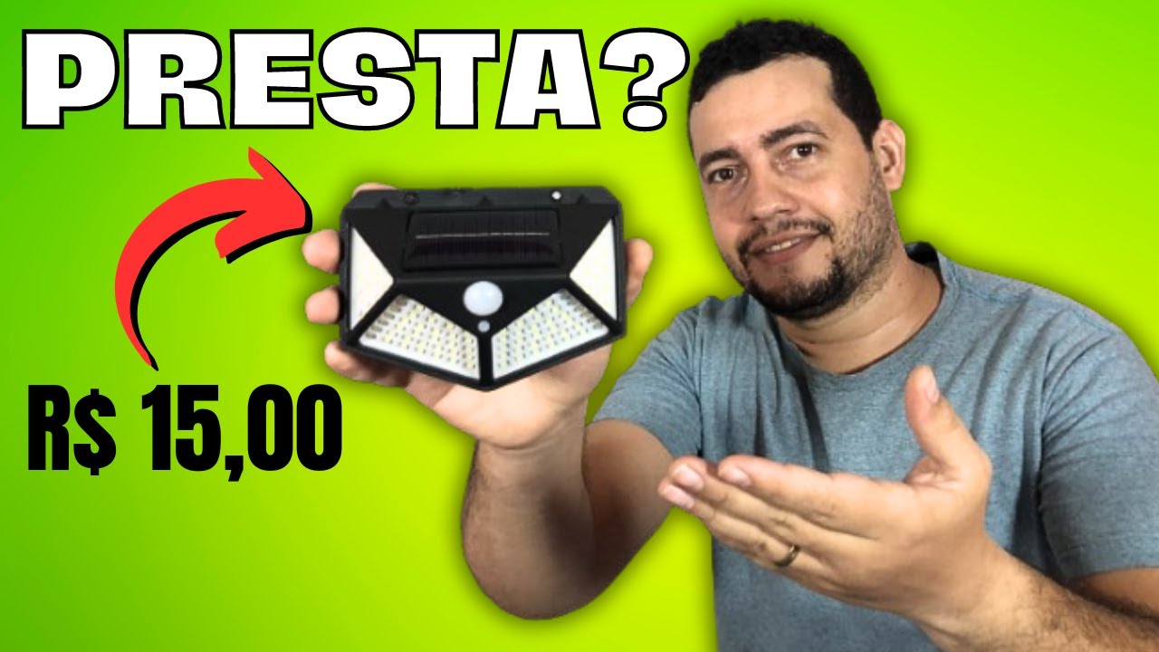 LAMPADA SOLAR COM 100 LEDS DO ALIEXPRESS