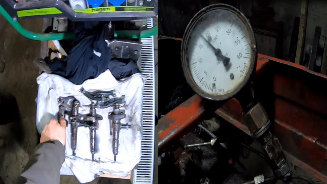 Próba sprawdzenia kompresji i wyjmowanie podkładek wtryskiwaczy Ursus c360 4x4.