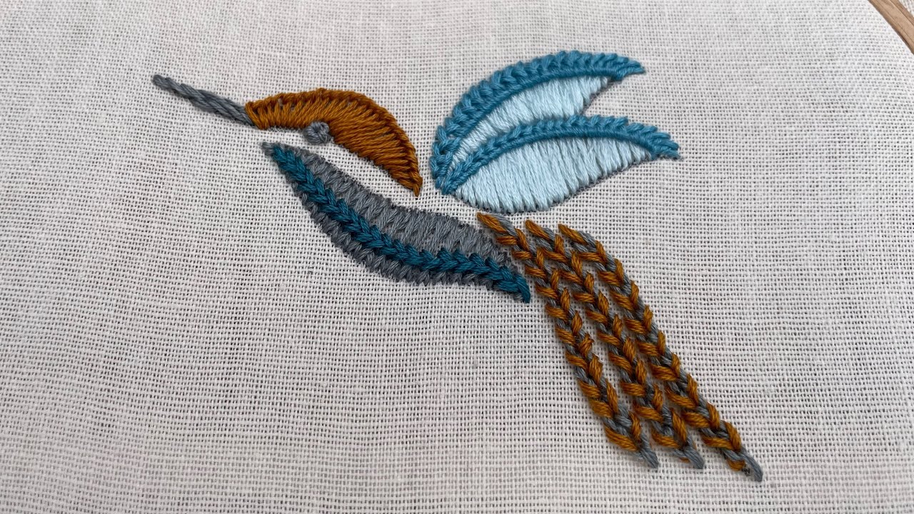 Gorgeous Embroidery Bird With Basic Embroidery Stitches For Beginners/ Embroidery Sewing Tips