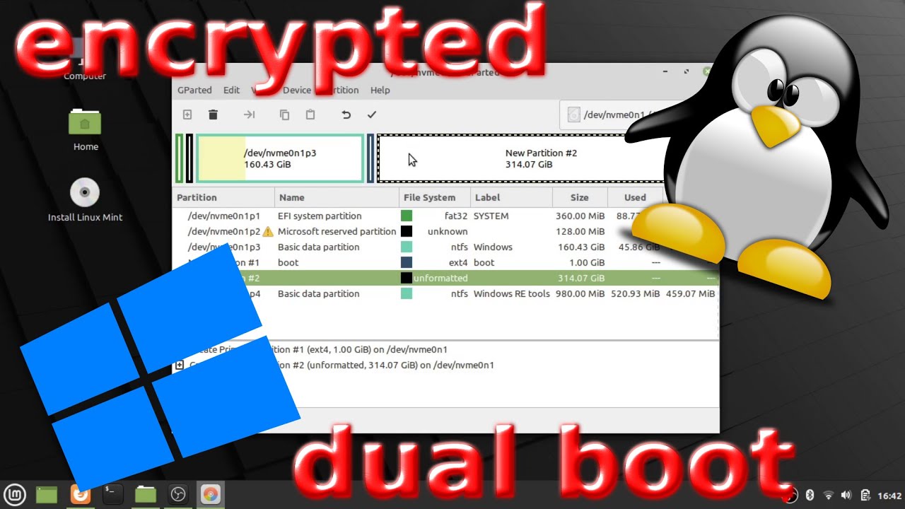 Encrypted dual boot install tutorial - Linux Mint and OEM Windows
