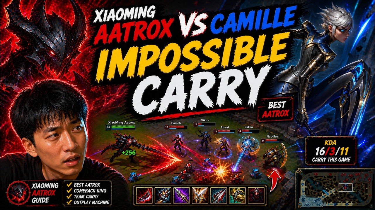 🛑 XiaoMing Aatrox vs Camille - IMPOSSIBLE CARRY (Best Aatrox) - XiaoMing Aatrox Guide