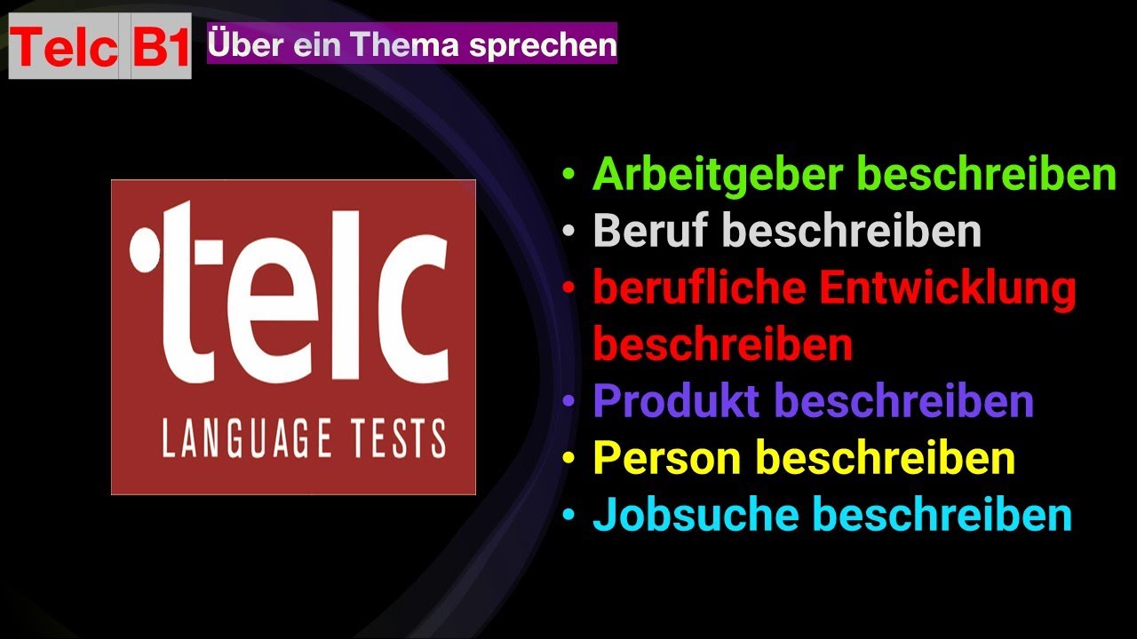 Telc B1 beruflich mündliche Prüfung  | ALLE THEMEN | sich vorstellen | Über ein Thema sprechen |