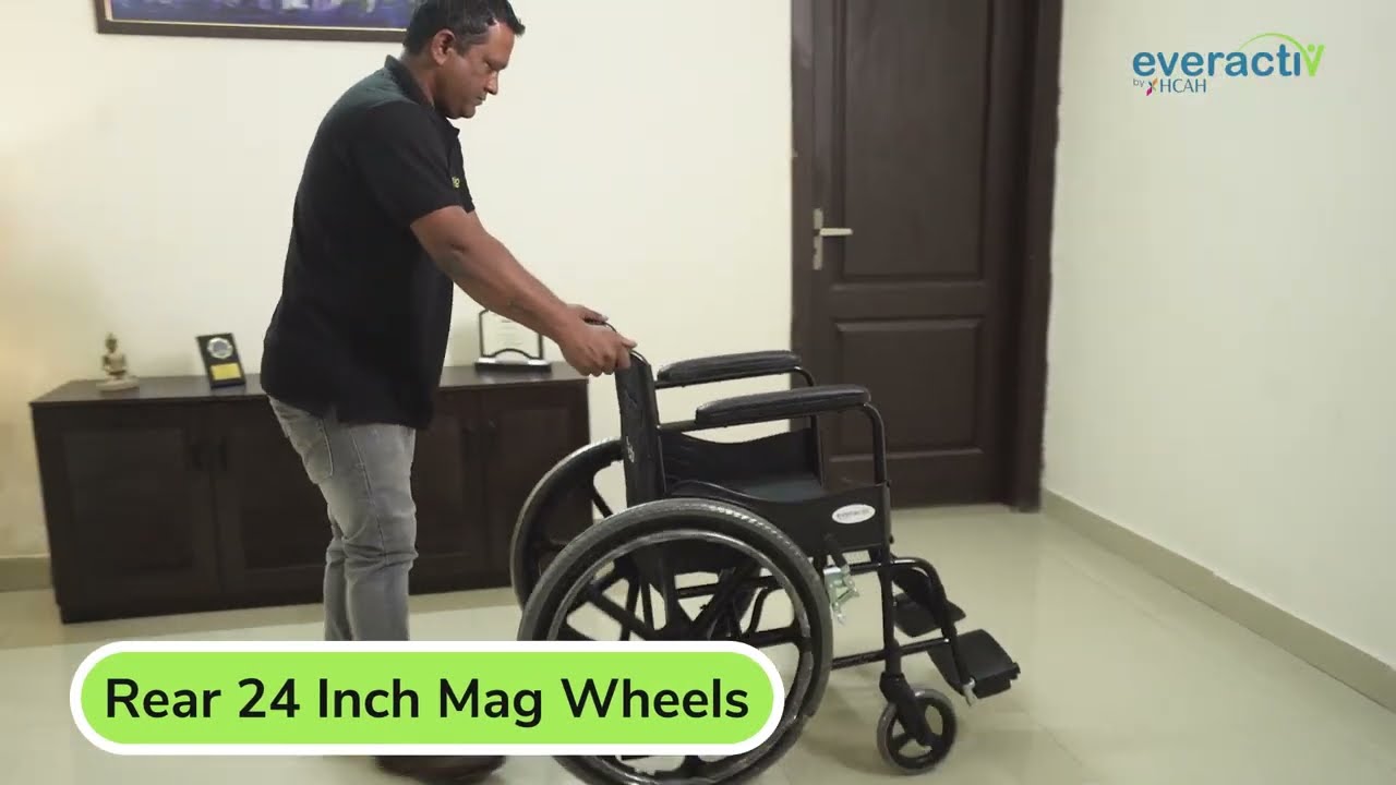 Everactiv by hcah Economy Foldable Basic Wheelchair with Safety belt