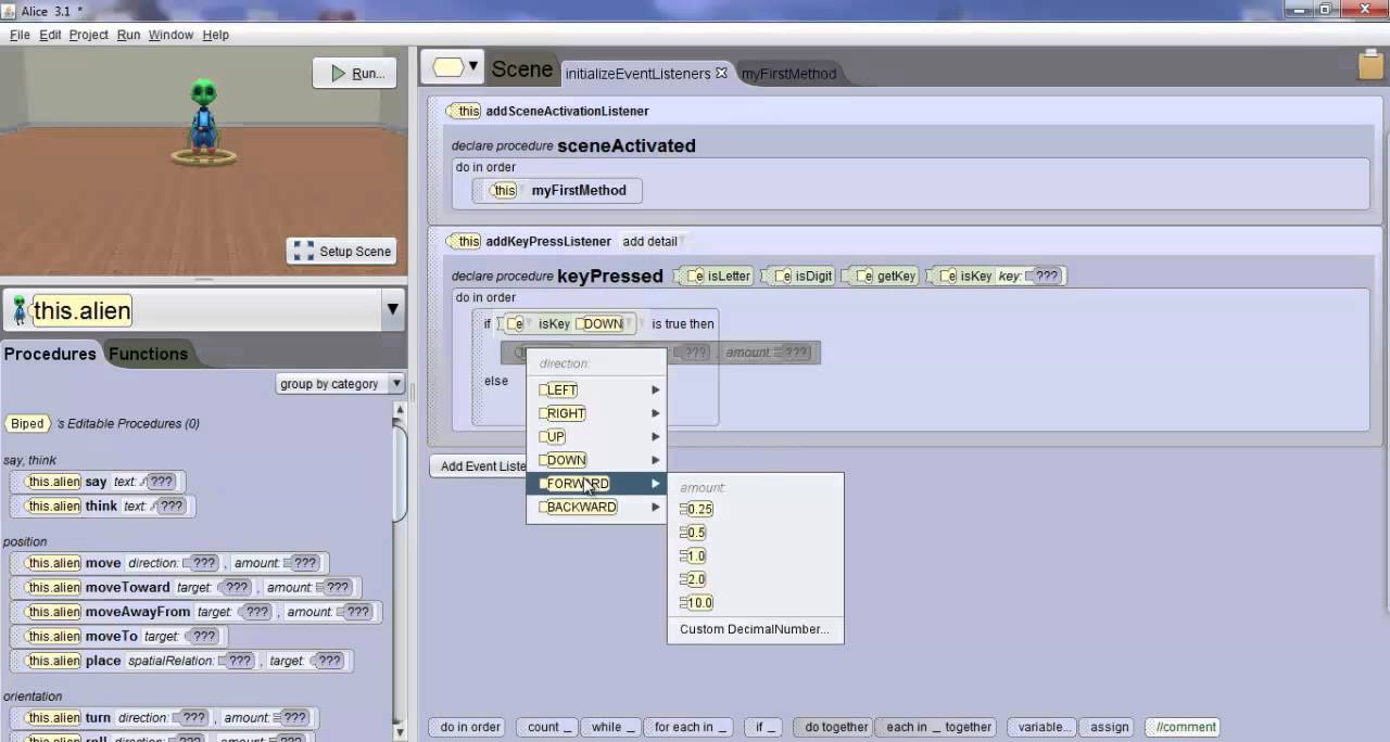 RCI ICS Alice 3 - Lesson 12: Keyboard Events