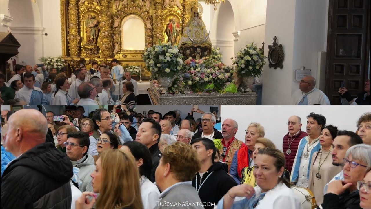 El Coro Rociero de Cáceres con la Virgen de la Montaña en el Santuario. Subida 2025