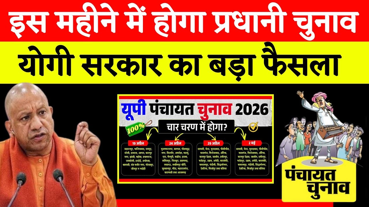 इस महीने में होगा प्रधानी चुनाव ! योगी सरकार का बड़ा फैसला ! पंचायत चुनाव 2026 