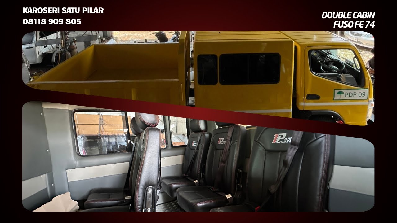 karoseri double cabin mitsubishi fe 74 | modifikasi mobil double cabin | karoseri double gaddan 4x4