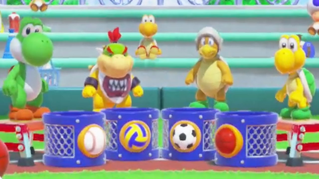 Super Mario Party Minigames - Hammer Bro vs Bowser Jr. vs Yoshi vs Koopa (Master Cpu)