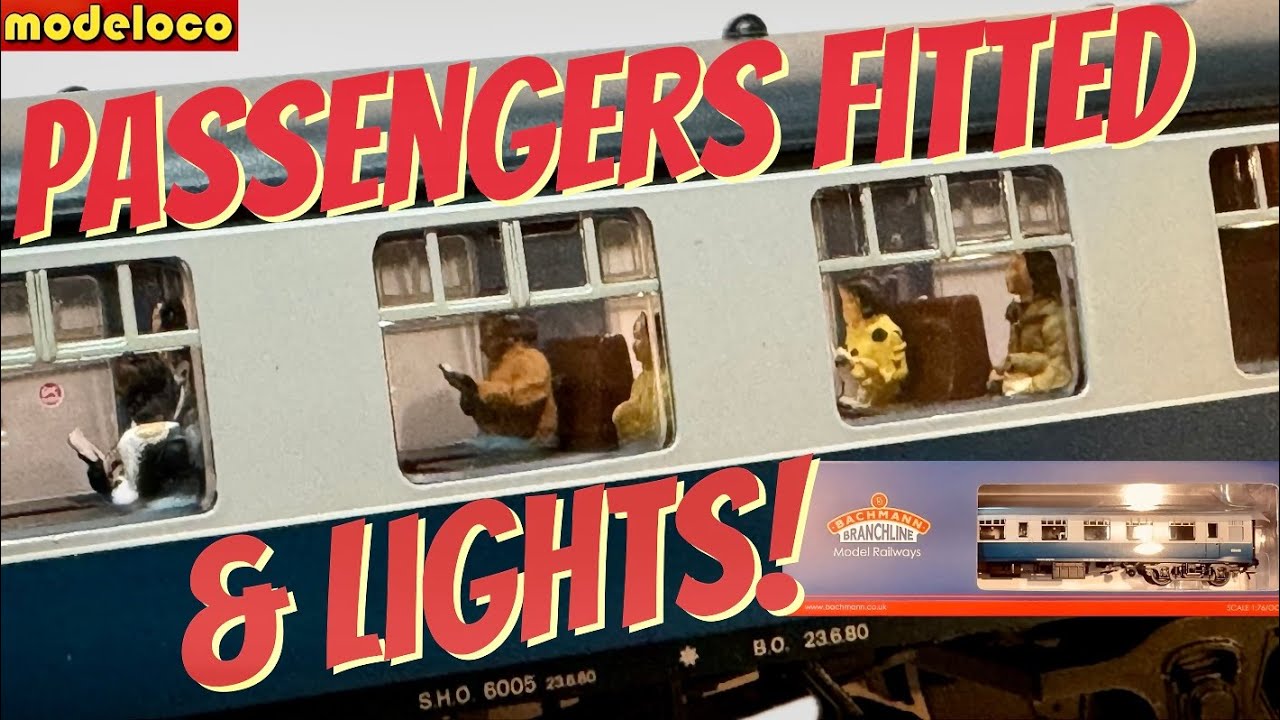 Bachmann MK1 Fitted PASSENGER Coaches Hornby Couplings & Lights To NEW Blue & Grey Branchline | ml55