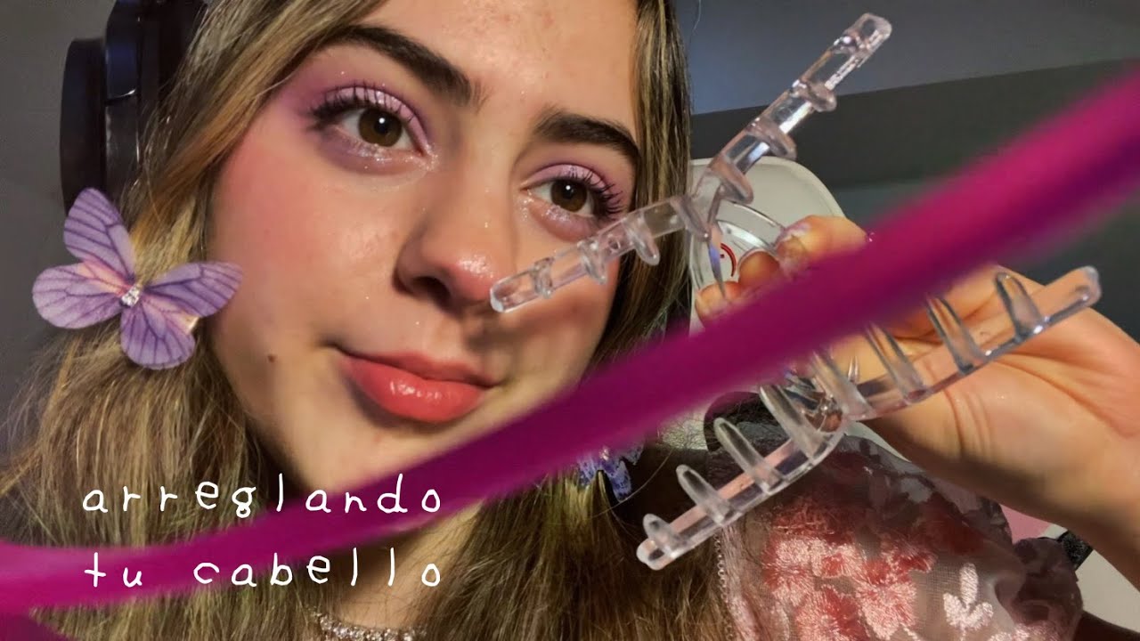 asmr roleplay hada arregla tu cabello (mouth sounds, tapping, layered sounds)
