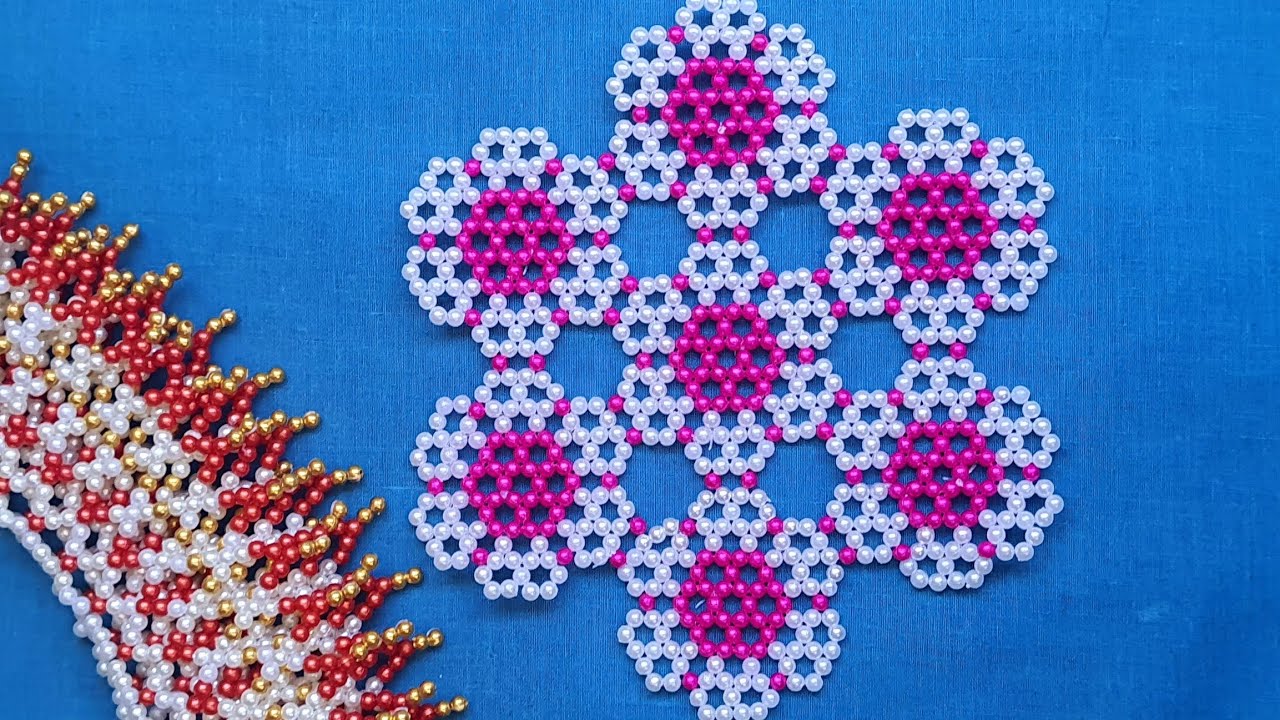 How to make Beaded Table Mat Design | DIY Beads Table Mat making ಟೇಬಲ್ ಮ್ಯಾಟ್ DIY, Beads Work, Craft