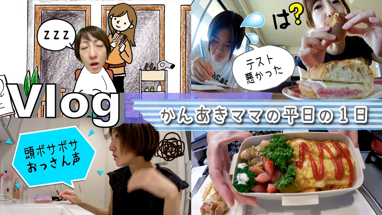 ★Vlog★かんあきママの1日　ボサボサの髪を切りに行く！