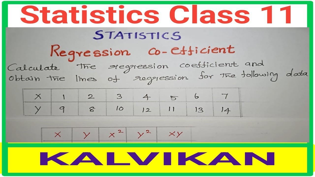 Regression equation In Tamil / Calculate the registration coefficients of x on y / Regression method
