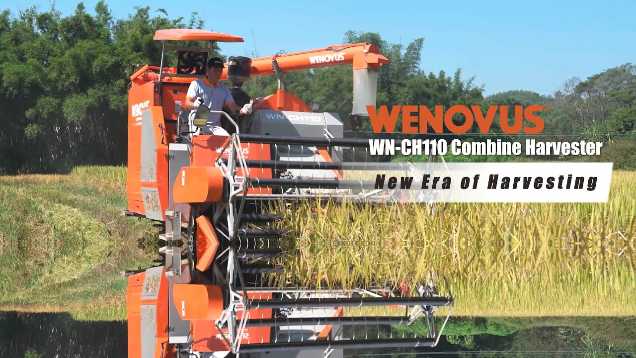 WN-CH110 110HP Full-Feed Crawler Combine Harvester Overview – High-Efficiency Muddy Field Harvesting