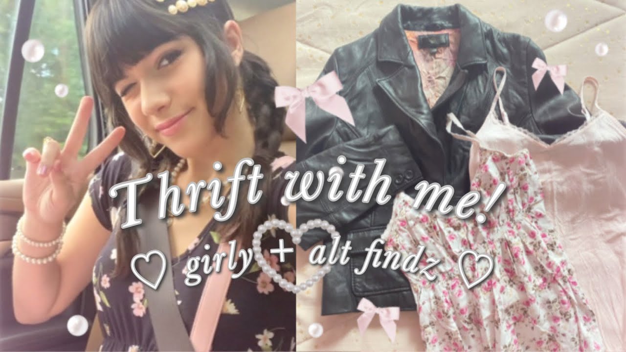 ₊˚⊹♡ Thrift with me! Girly + Alt findz ૮꒰ ˶• ༝ •˶꒱ა 🎀