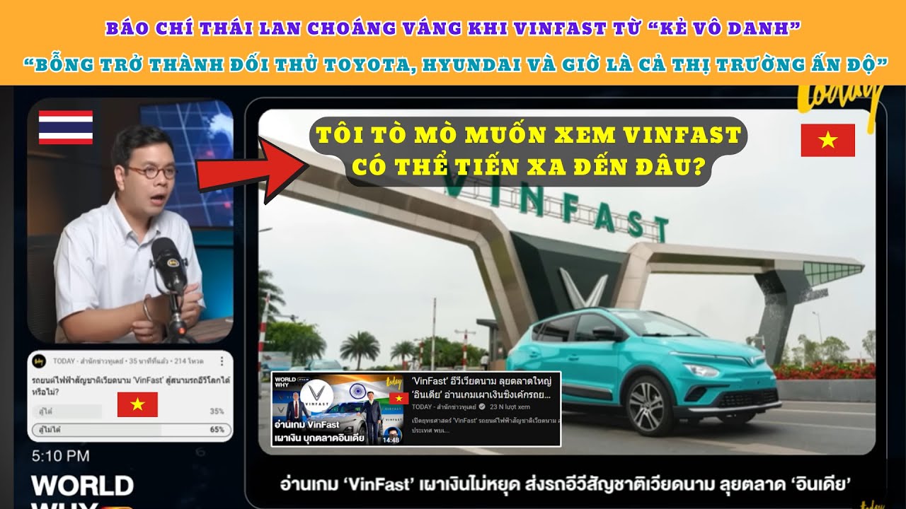 Báo chí Thái Lan bất ngờ khi VinFast từ “kẻ vô danh” bỗng trở thành đối thủ của Toyota và cả Ấn Độ!